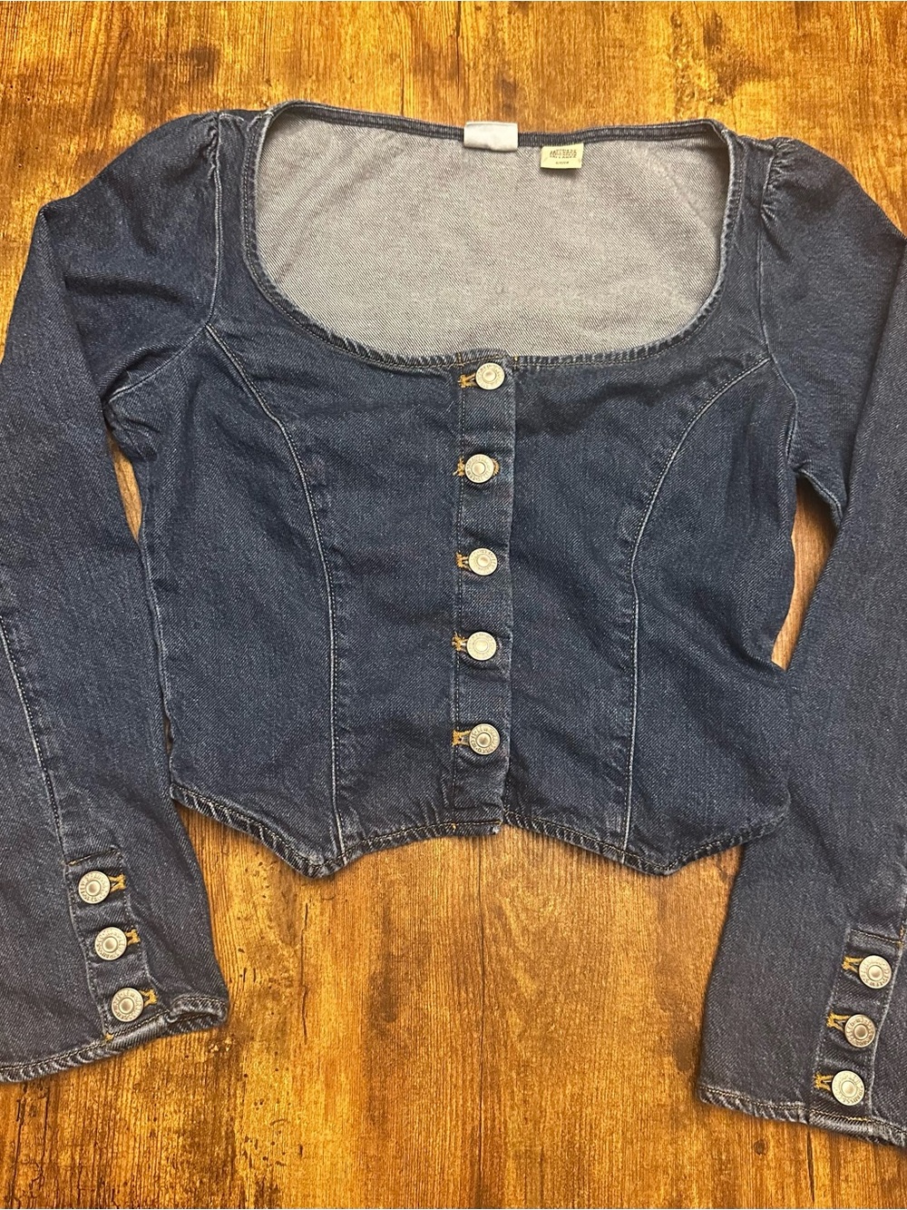 Levi's Women’s Dark Blue Denim Button-Front Scoop Neck Vest Top - Small